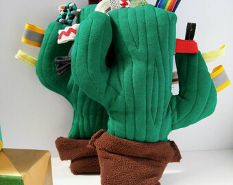 Prickly cactus tag toy - Saguaro cactus sensory baby toy