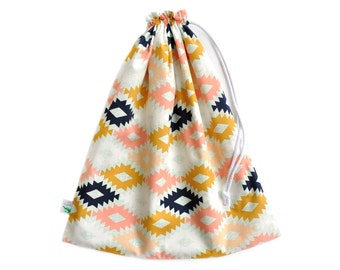 Waterproof Bag. Wet Dry Bag. Hot Yoga Bag. Drawstring Bag. Swim Bag. Beach Bag. Aztec Fabric Wet Bag. Gift for Women. Swimsuit Bag.