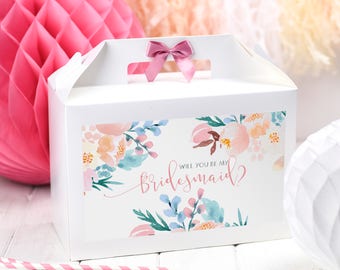 Will you be my bridesmaid Gift Box / ROSE MEADOW/ Maid Matron of Honour / Vintage Lace Bow