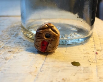 Little Log Cabin - handmade clay bead