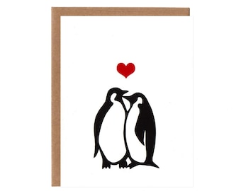 Penguins in Love -- Anniversary and Wedding Card