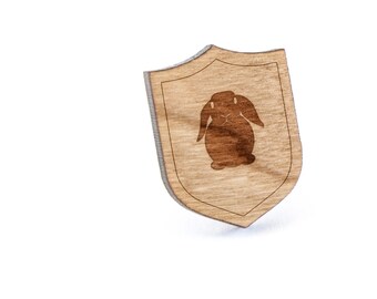 Bunny Lapel Pin, Wooden Pin, Wooden Lapel, Gift For Him or Her, Wedding Gifts, Groomsman Gifts, and Personalized