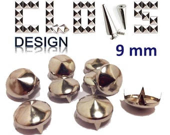 Customisation X 100 9mm silver cone studs