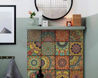 Floral Tile stickers azulejo tiles damask ethnic Adhesive Floral Tile stickers azulejo tiles damask ethnic Adhesive
