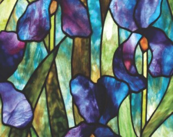 Moody Iris Stained Glass Pattern. © David Kennedy Designs.
