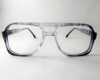Tortoise Aviators, Big Boxy Mens Eyeglasses, Vintage Gray Glasses, Tortoise Shell Glasses, New Old Stock Frames