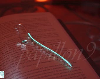 Feather BOOKMARK / Glow in the Dark / Hummingbird Bookmark / Bird Bookmark /