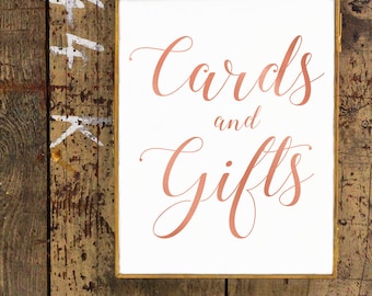 Cards & Gifts Sign | Rose Gold Wedding Decor | Printable Wedding Sign