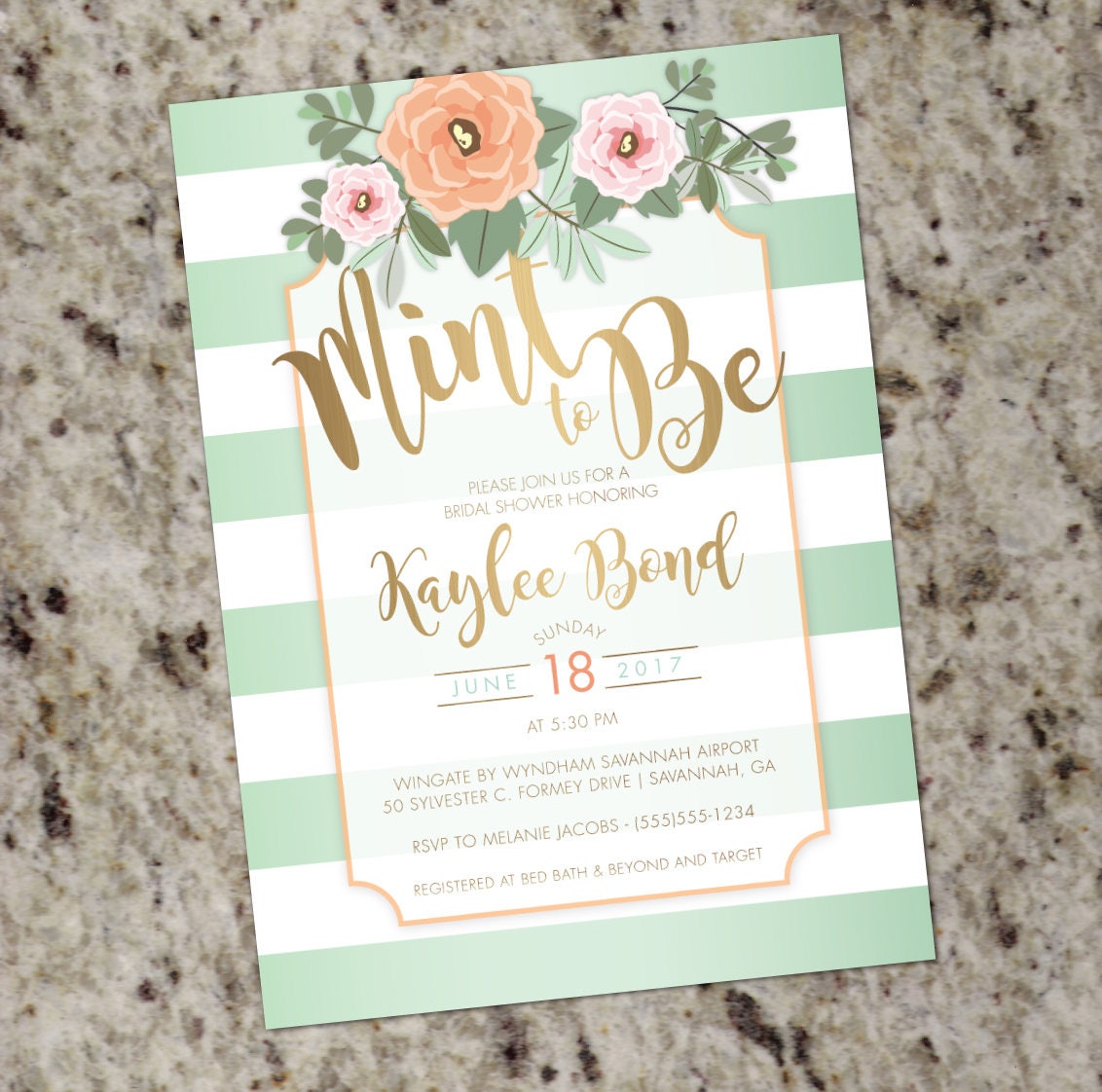 Mint To Be Bridal Shower Invitations 3