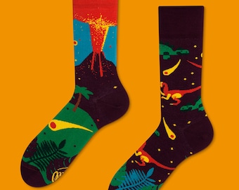 The Dinosaur socks | men socks | colorful socks | cool socks | mismatched | womens socks | unique socks | patterned socks | animal socks |