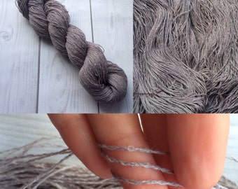 Some shine.-Linen 60%,silk handdyed yarn with paillettes 100g.
