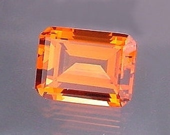20x15 madeira color quartz emerald cut gem stone gemstone