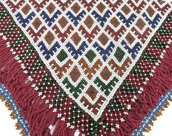 Afghanistan- Kuchi Beaded Amulet, Large Triangle, Item 7