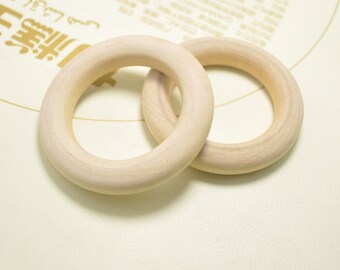 10pcs Wooden Rings Sale,unfinished wooden teething ring natural wood teething rings -55mm