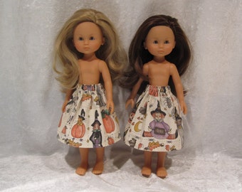 LES CHERIES Corolle 13" Dolls Handmade Elastic Waist Skirt #S04 Halloween Elastic Waist SKIRT with Country Theme