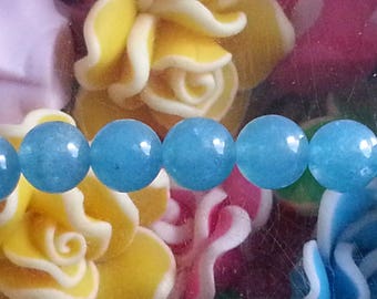 5 beads of blue sponge quartz with 6mm hole 1 mm