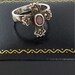 Vintage Sterling silver garnet cross ring with marcasite. Size 5 small ring PM3183