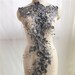Width 51.57 inches Gray floral beaded tulle lace fabric with sequins ,embroidered fabric ,3D lace fabric,lace for DIY dress (186-2)