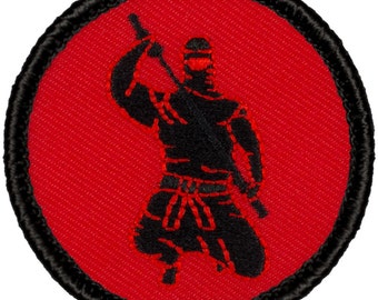 Ninja Patch (318) 3 Colors! 2 Inch Diameter Embroidered Patch