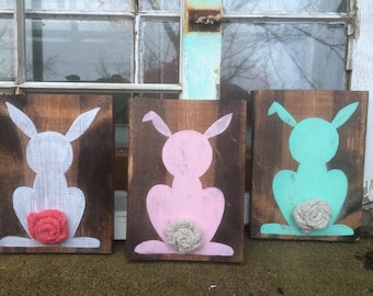 Easter decor, bunny wall hangings, easter bunny decor