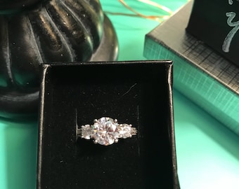 Triple Stone Engagement Ring