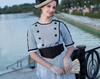 Edwardian Walking Dress, 1910 Seaside Walking Costume