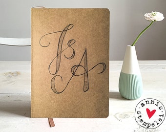 A5 lined notebook "initials",