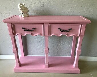 Vintage Shabby Chic Pink Accent Table