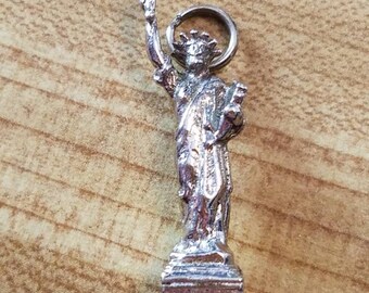Vintage Sterling Silver Souvenir New York Statue of Liberty 925 Pendant
