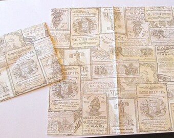 1 pkg 20 pcs new unused German Victorian Australia Australian tea ephemera advertisment decoupage paper napkins collage decoupage lot mip