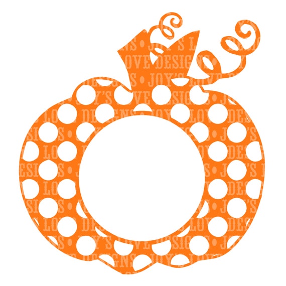 Download Items similar to Monogram Polka Dot Pumpkin SVG and DXF ...