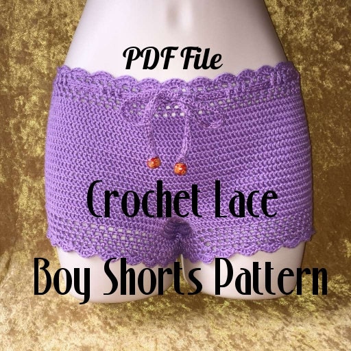 Crochet Lace Boy Shorts Pattern Summer Beach Shorts PDF File