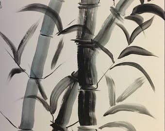 Bamboo painting, original, hand painted