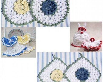 Vintage Dishcloths and Potholders Crochet Pattern PDF