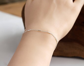 Dainty Chain Bracelet, Sterling silver, silver chain bracelet,delicate bracelet, thin bracelet, Layering Bracelet,Stranded Silver Bracelet