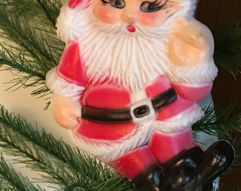 Santa ornament plastic 1970's Hong Kong
