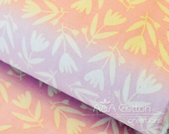 ORGANIC Cotton Blush/Pink Tulips print Fabric, Quilting Weight textile, Windham Fabrics, GOTS certified ORGANIC cotton