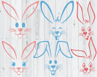 Easter Bunny SVG Cut Files, PNG, 300 PPI, Cricut, Instant Download