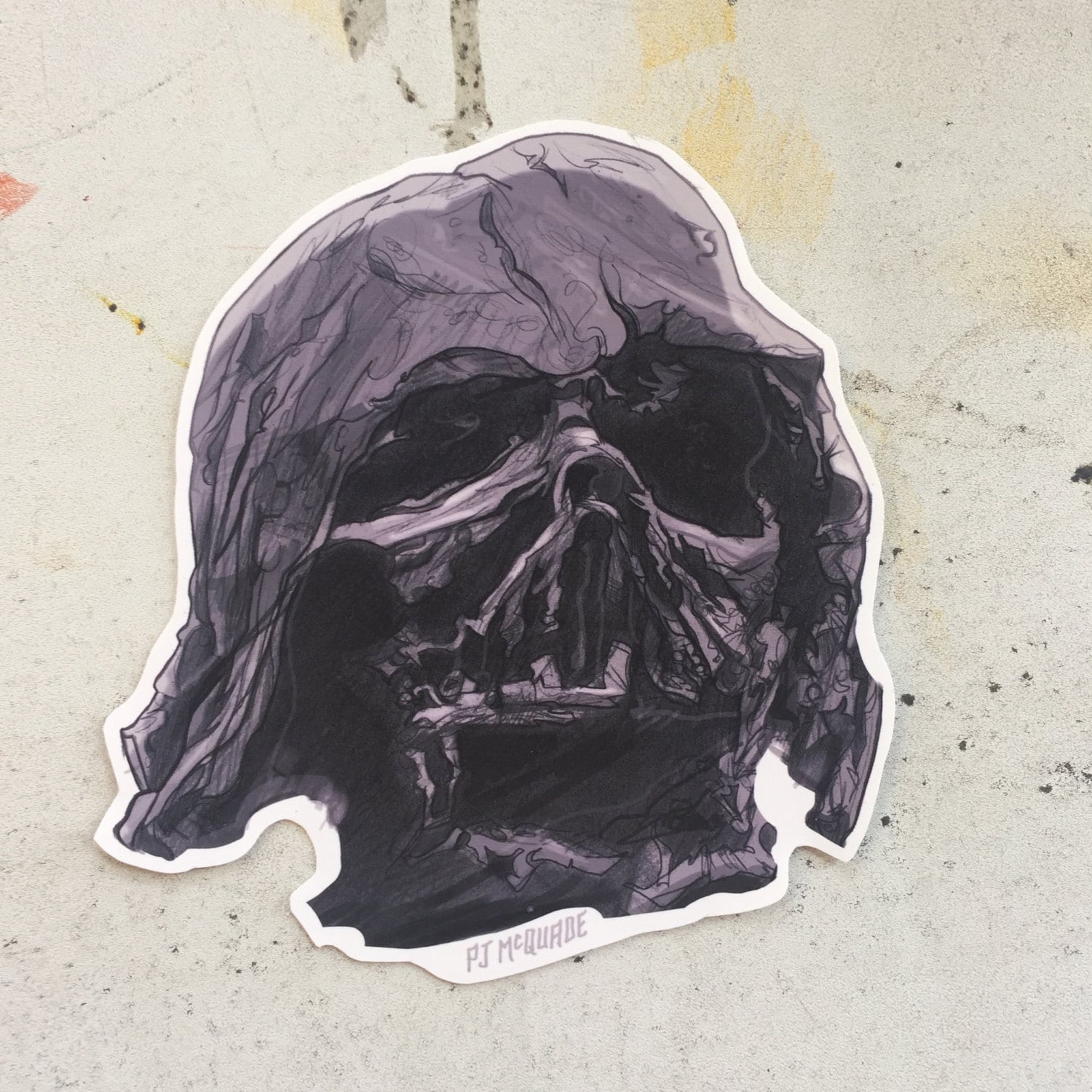 DARTH VADER Melted Helmet Waterproof Sticker from ...