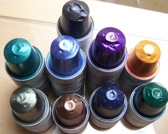 lot de 10 capsules de café, NESPRESSO, aluminium, couleur