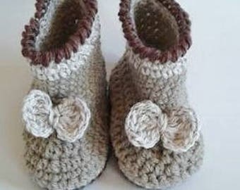 chaussons bébé au crochet taille 3/6 mois