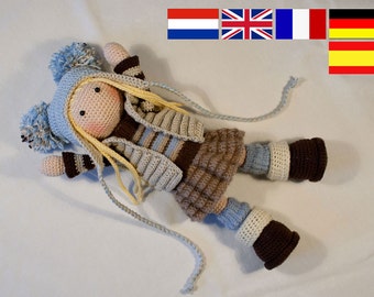 Crochet pattern for doll JOYA, pdf (Deutsch, English, Nederlands, Español, Français)