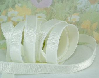 3yds Elastic Satin White Ivory 1/2 " inch Shiny Bra Straps Headbands underwear Elastic Bands for Bra Making Supplies Sateen Elastic