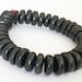 Black horn beads 12mm rondelle 8" strand