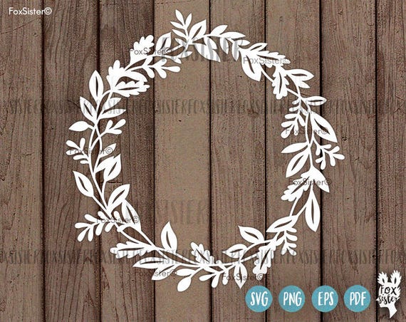 Download Wreath Monogram SVG / PDF Blank Circle Floral Frame