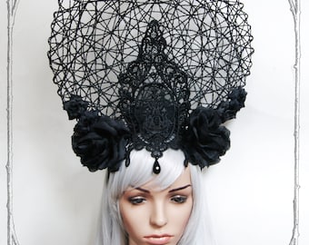 Rose Empress Headdress ( Goth , Fantasy, Headpiece )
