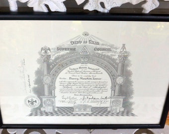 Masonic certificate | Etsy