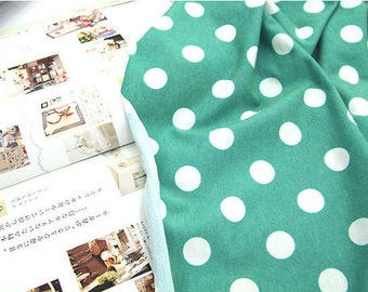 Polka Dots French Terry Sweatshirt Knit - Green - 55" Wide - By the Yard 57801