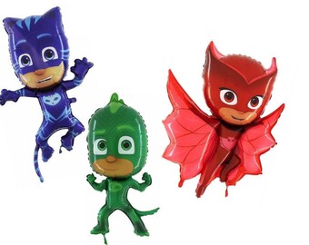 PJ MASKS 37" Jumbo Big Balloons Latex and 18 " Party Decoration Kit