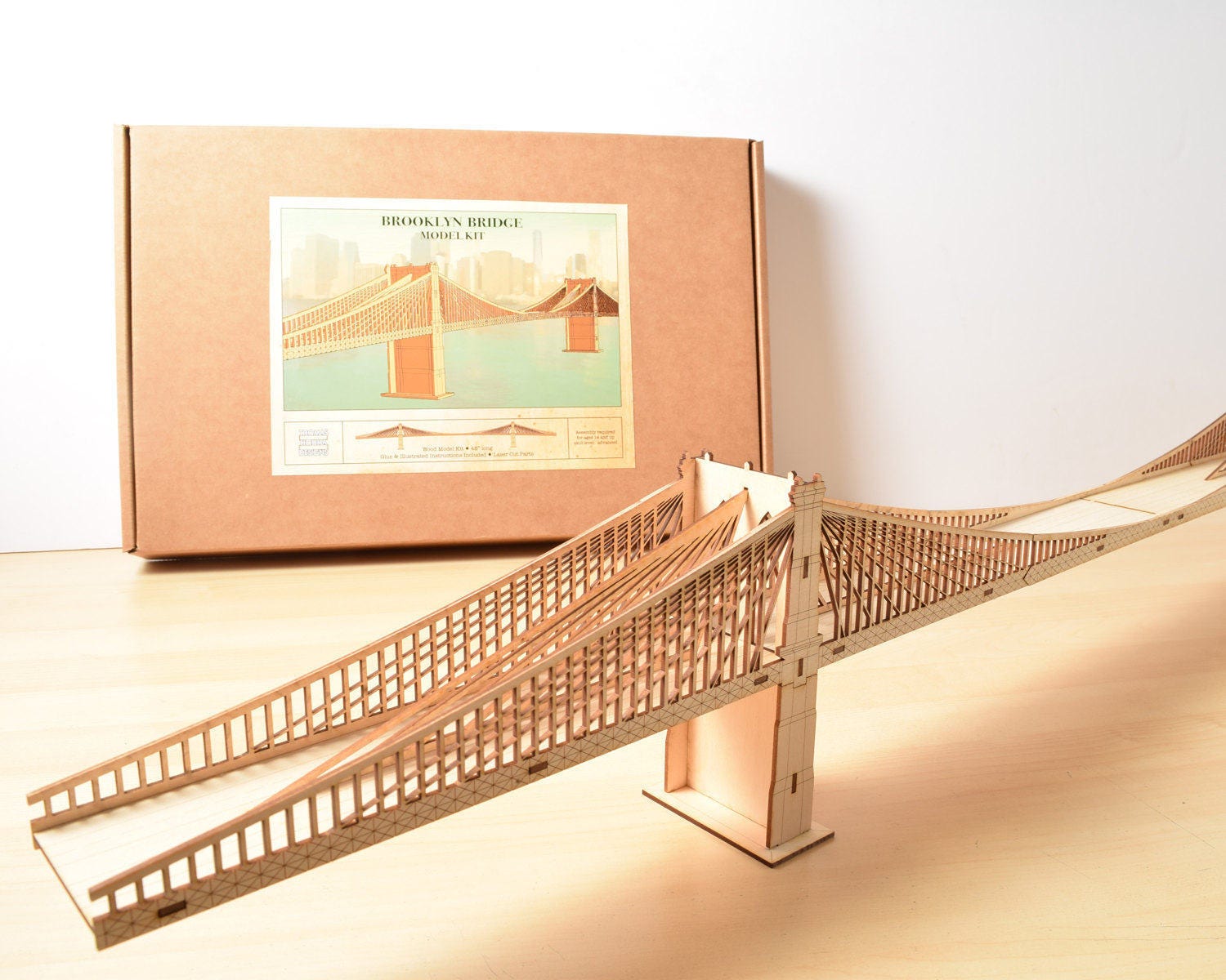 Brooklyn Bridge Model Kit 4' Long Large Wood Model Kit